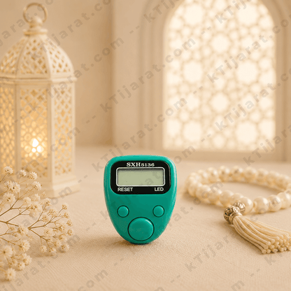 Ktijarat Digital Finger Tasbih Counter Ring | Electronic LED Zikr Counter | Portable Prayer Clicker for Dhikr & Tasbeeh