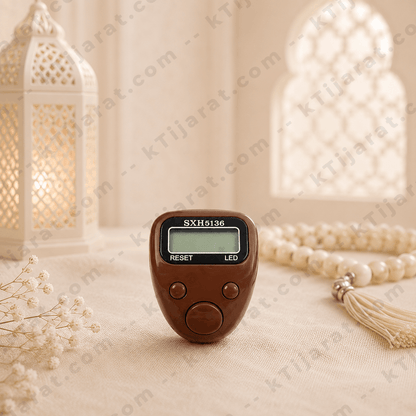 Ktijarat Digital Finger Tasbih Counter Ring | Electronic LED Zikr Counter | Portable Prayer Clicker for Dhikr & Tasbeeh