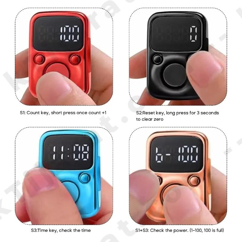 KTijarat Smart Digital Tasbeeh Zikr Ring Counter with OLED Display | Electronic Finger Prayer Counter for Tasbih, Salah & Hajj