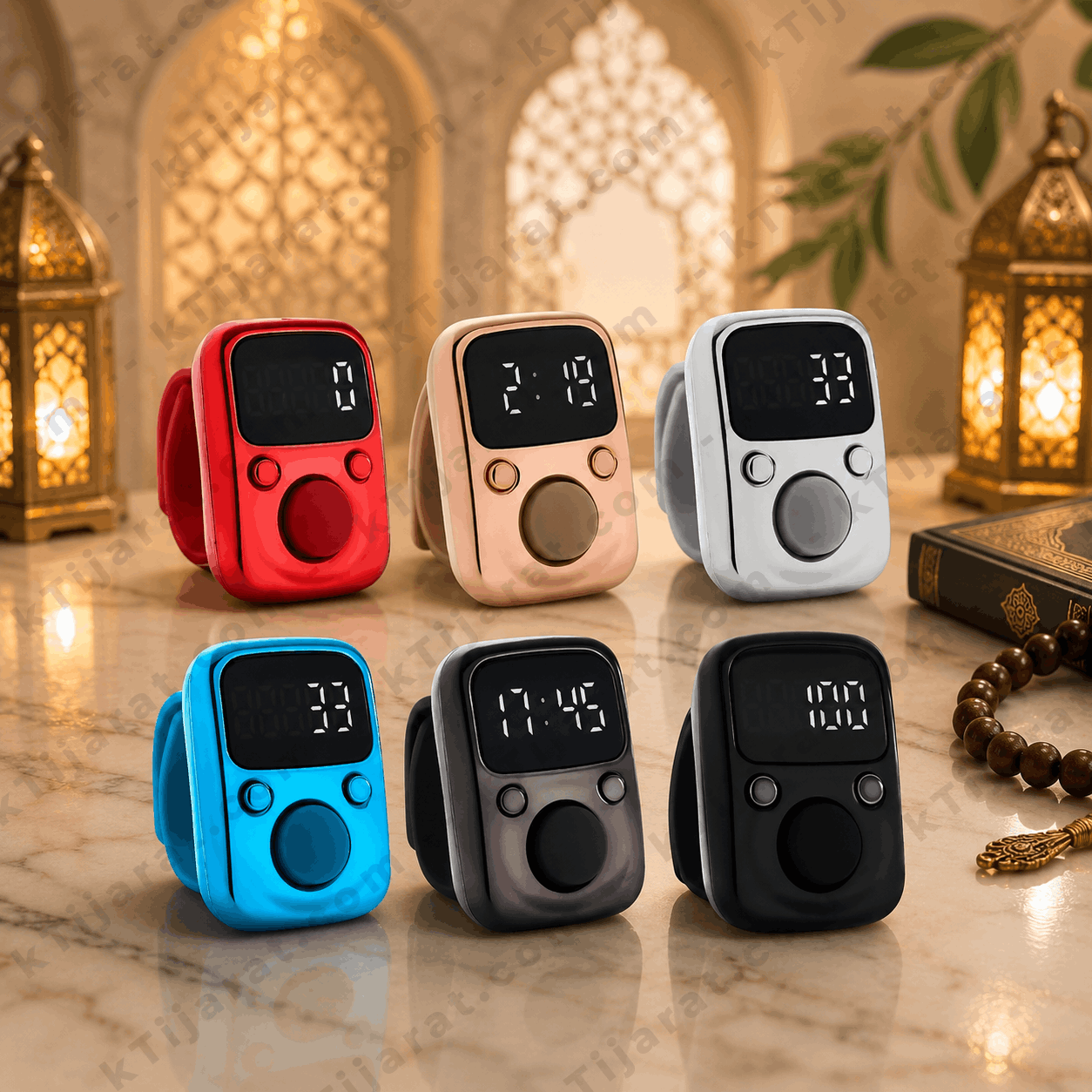 KTijarat Smart Digital Tasbeeh Zikr Ring Counter with OLED Display | Electronic Finger Prayer Counter for Tasbih, Salah & Hajj