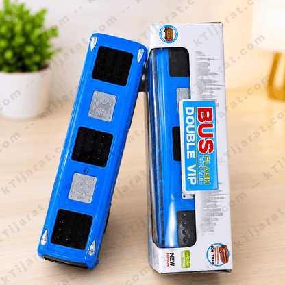 Labbaik City Bus Toy, Double Decker City Sightseeing Bus Toy for Kids, Sound LED Toy for Boys & Girls, 3+ Years, Blue and White