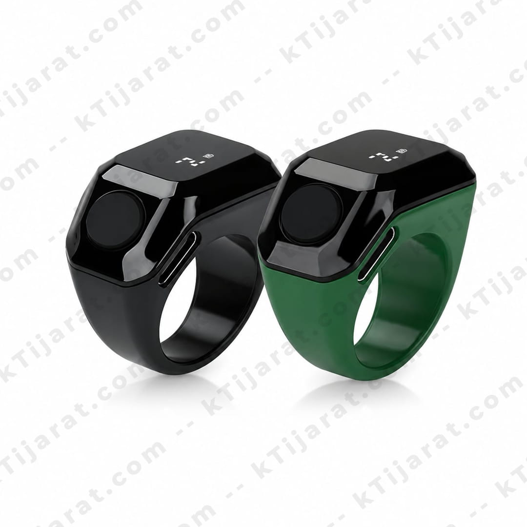 Ktijarat Smart Digital Zikr Counter Ring | Rechargeable Electronic Tasbih Ring with OLED Display | Silent Touch Prayer Counter