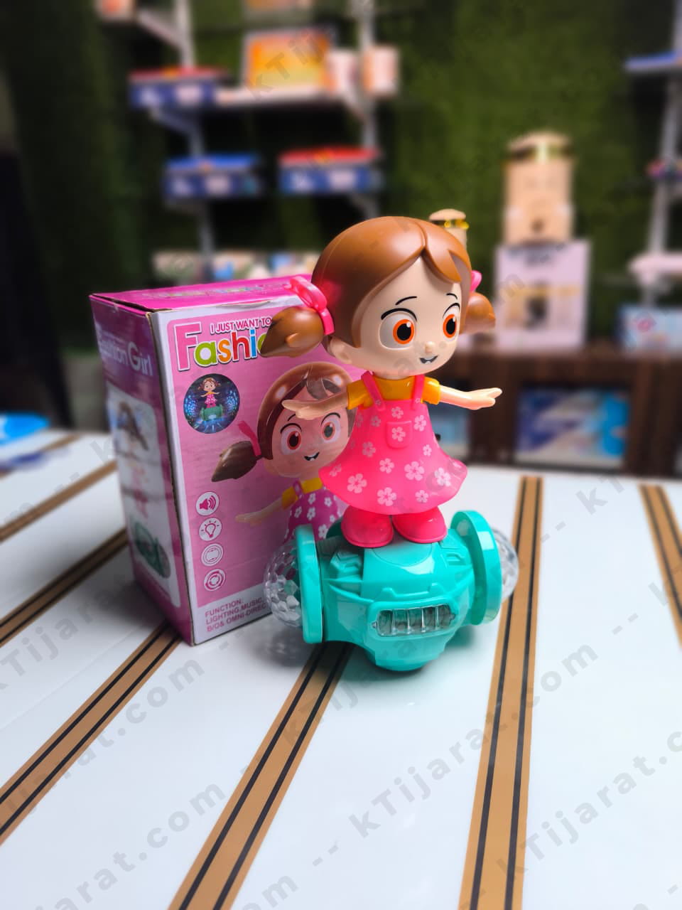 Labbaik 360 Degree Rotating sound Girl Toy, Doll with Flashing Lights & Bump and Go Action, Activity Play Center Toy for Kid