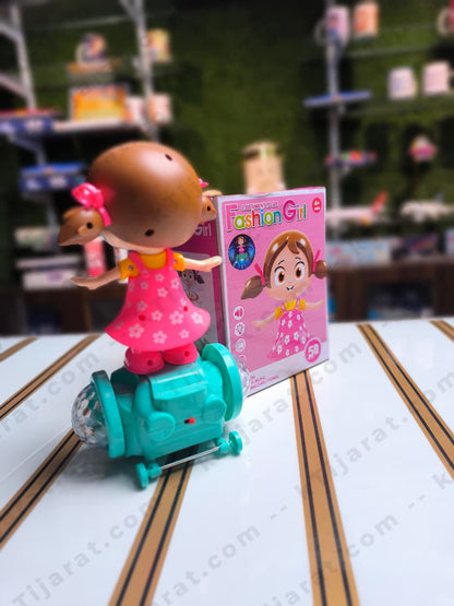 Labbaik 360 Degree Rotating sound Girl Toy, Doll with Flashing Lights & Bump and Go Action, Activity Play Center Toy for Kid