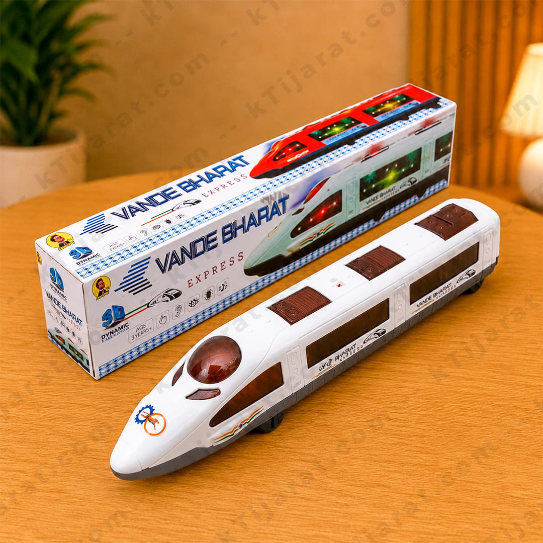 Labbaik Toy | Vande Bharat Hujj Express Train Toy for Kids | Light & Sound Battery Operated Train | Ktijarat