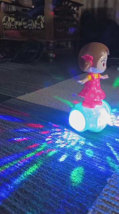 Labbaik Doll for Kids , 360 Degree Rotating - Sound & Light Toys for Boys & Girls