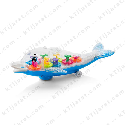 Labbaik Islamic Gear Fish Toy with Transparent Body, Rotating Colourful Gears, Light and Sound Effects, Bump and Go Action, for Ages 3+ |