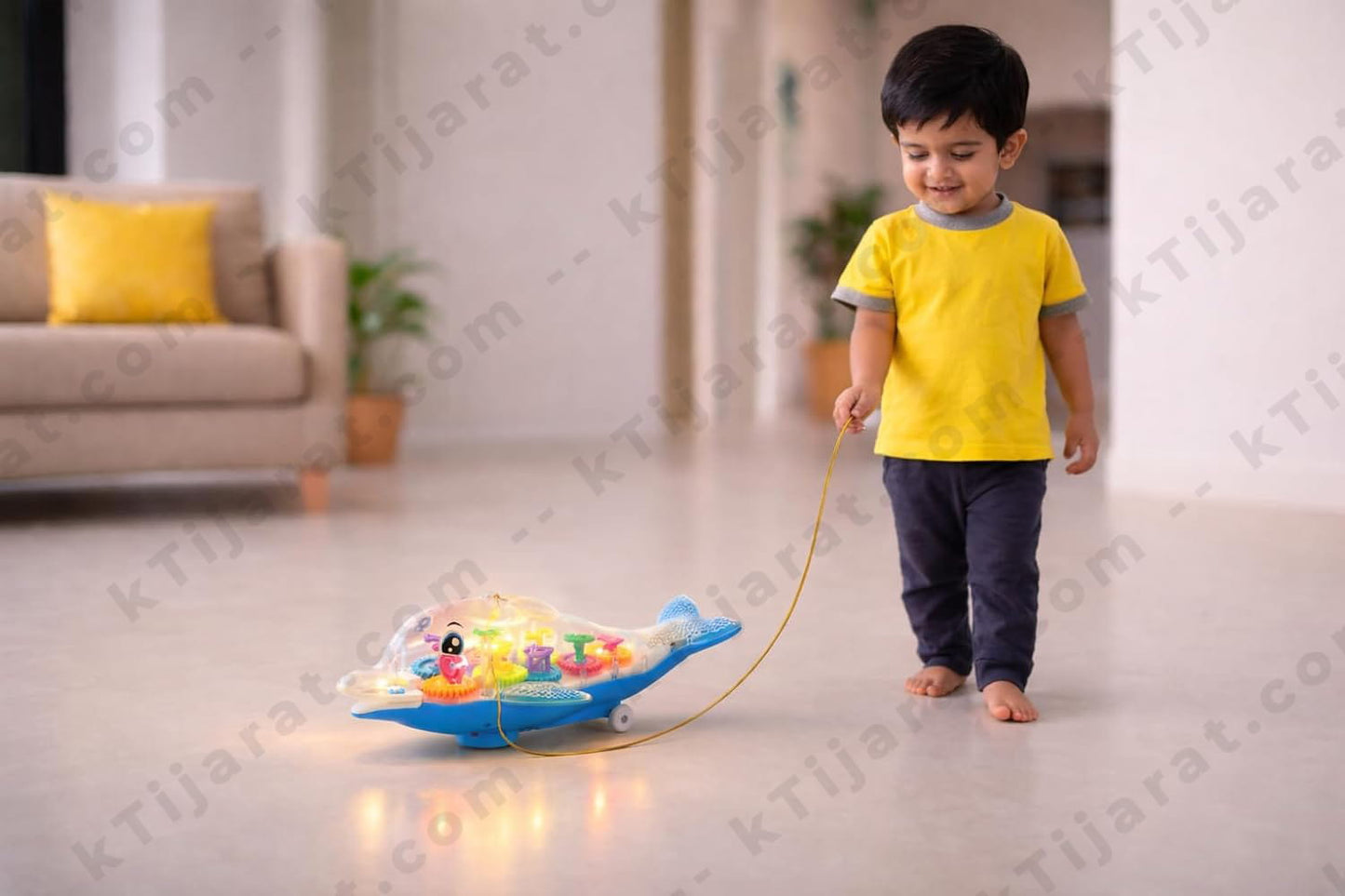 Labbaik Islamic Gear Fish Toy with Transparent Body, Rotating Colourful Gears, Light and Sound Effects, Bump and Go Action, for Ages 3+ |